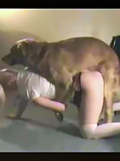 jovencita rubia dando sexo a su perro